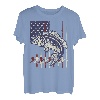 Vintage Barschfisch USA Amerikanische Flagge Angeln Papa 4. Juli T-Shirt