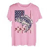 Vintage Barschfisch USA Amerikanische Flagge Angeln Papa 4. Juli T-Shirt