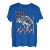 Vintage Barschfisch USA Amerikanische Flagge Angeln Papa 4. Juli T-Shirt