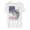 Vintage Barschfisch USA Amerikanische Flagge Angeln Papa 4. Juli T-Shirt