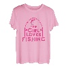 Damen Dieses Mädchen liebt Angeln Lustige Angelfrauen T-Shirt