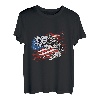 Barsch Fisch US Amerikanische Flagge Patriotische Angeln Fischer T-Shirt