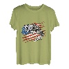 Barsch Fisch US Amerikanische Flagge Patriotische Angeln Fischer T-Shirt