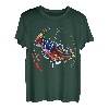 Barsch Fisch US Amerikanische Flagge Patriotische Angelgeschenke Angler T-Shirt
