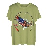 Barsch Fisch US Amerikanische Flagge Patriotische Angelgeschenke Angler T-Shirt