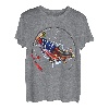 Barsch Fisch US Amerikanische Flagge Patriotische Angelgeschenke Angler T-Shirt