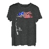 Vintage Angelrute, amerikanische Flagge, lustiges Angelgeschenk T-Shirt