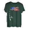 Vintage Angelrute, amerikanische Flagge, lustiges Angelgeschenk T-Shirt