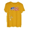 Vintage Angelrute, amerikanische Flagge, lustiges Angelgeschenk T-Shirt