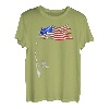 Vintage Angelrute, amerikanische Flagge, lustiges Angelgeschenk T-Shirt