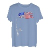 Vintage Angelrute, amerikanische Flagge, lustiges Angelgeschenk T-Shirt
