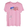 Vintage Angelrute, amerikanische Flagge, lustiges Angelgeschenk T-Shirt