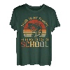 Funny Born Fishing Forced to School Jungen Retro Barsch Angeln T-Shirt