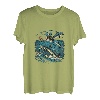 Angeln Delfin Angler Fischerfrau T-Shirt