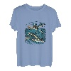 Angeln Delfin Angler Fischerfrau T-Shirt