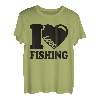 Ich liebe es, mit einem roten Herzen zu angeln - Ich liebe es zu angeln T-Shirt