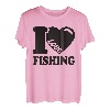 Ich liebe es, mit einem roten Herzen zu angeln - Ich liebe es zu angeln T-Shirt