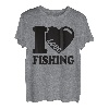 Ich liebe es, mit einem roten Herzen zu angeln - Ich liebe es zu angeln T-Shirt