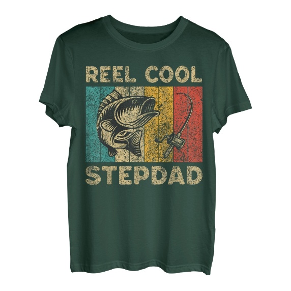Vatertagsgeschenk, lustige Angelrolle, cooler Stiefvater T-Shirt