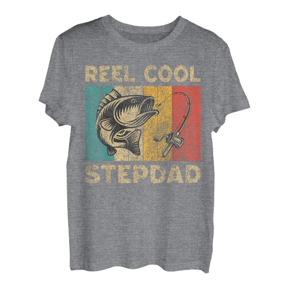 Vatertagsgeschenk, lustige Angelrolle, cooler Stiefvater T-Shirt