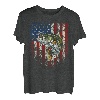 Amerikanische Flagge Barsch Angeln Fischer T-Shirt