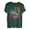 Amerikanische Flagge Barsch Angeln Fischer T-Shirt