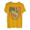Amerikanische Flagge Barsch Angeln Fischer T-Shirt