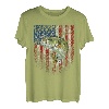 Amerikanische Flagge Barsch Angeln Fischer T-Shirt
