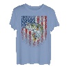 Amerikanische Flagge Barsch Angeln Fischer T-Shirt