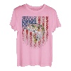 Amerikanische Flagge Barsch Angeln Fischer T-Shirt