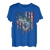 Amerikanische Flagge Barsch Angeln Fischer T-Shirt