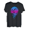 Vintage Retro Sonnenuntergang Fischhaken Angeln T-Shirt