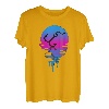 Vintage Retro Sonnenuntergang Fischhaken Angeln T-Shirt