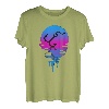 Vintage Retro Sonnenuntergang Fischhaken Angeln T-Shirt