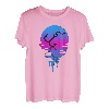 Vintage Retro Sonnenuntergang Fischhaken Angeln T-Shirt