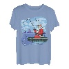 Weihnachtsmann Angeln am See Holzboot Outdoor Time T-Shirt