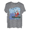 Weihnachtsmann Angeln am See Holzboot Outdoor Time T-Shirt