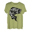 Barschfisch, schwarz und weiß, Büffelkariert, Fliegenfischen, Angler T-Shirt