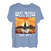 Boot Wellen See Tage Sonnenstrahlen Bootfahren Nautisches Segeln T-Shirt