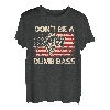 Don't Be A Dumb Bass Vintage USA Flagge Lustige Barsch Angeln T-Shirt