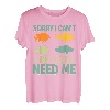Sorry I Can`t My Fish Need Me I Fishing T-Shirt