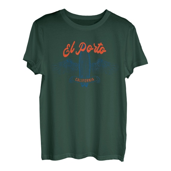 Vintage El Porto California Palmen CA Retro Surf T-Shirt