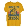 Born To Fish Forced To Go To School Lustiges Lachsangeln T-Shirt