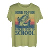 Born To Fish Forced To Go To School Lustiges Lachsangeln T-Shirt