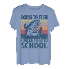 Born To Fish Forced To Go To School Lustiges Lachsangeln T-Shirt