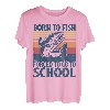 Born To Fish Forced To Go To School Lustiges Lachsangeln T-Shirt