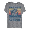 Born To Fish Forced To Go To School Lustiges Lachsangeln T-Shirt