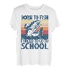 Born To Fish Forced To Go To School Lustiges Lachsangeln T-Shirt