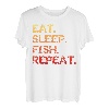 Eat. Sleep Fish Wiederholung T-Shirt
