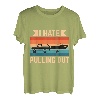 Retro I Hate Pulling Out Bootsliebhaber Lustiges Bootfahren Outfit T-Shirt